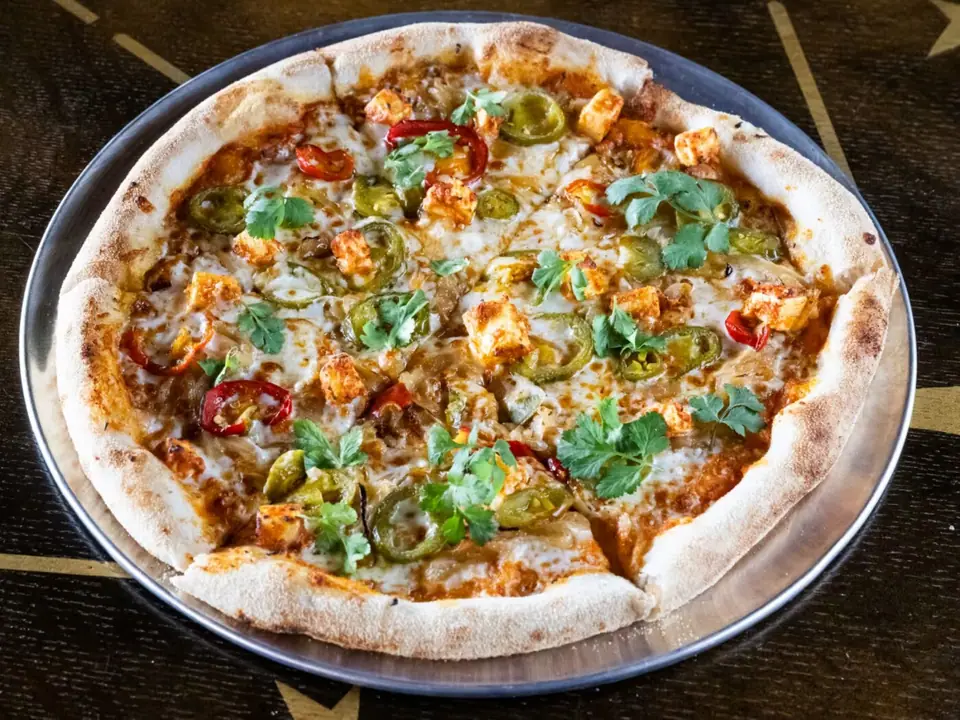 Grand Masala pizza at Ballard Beer Box in Ballard, Seattle