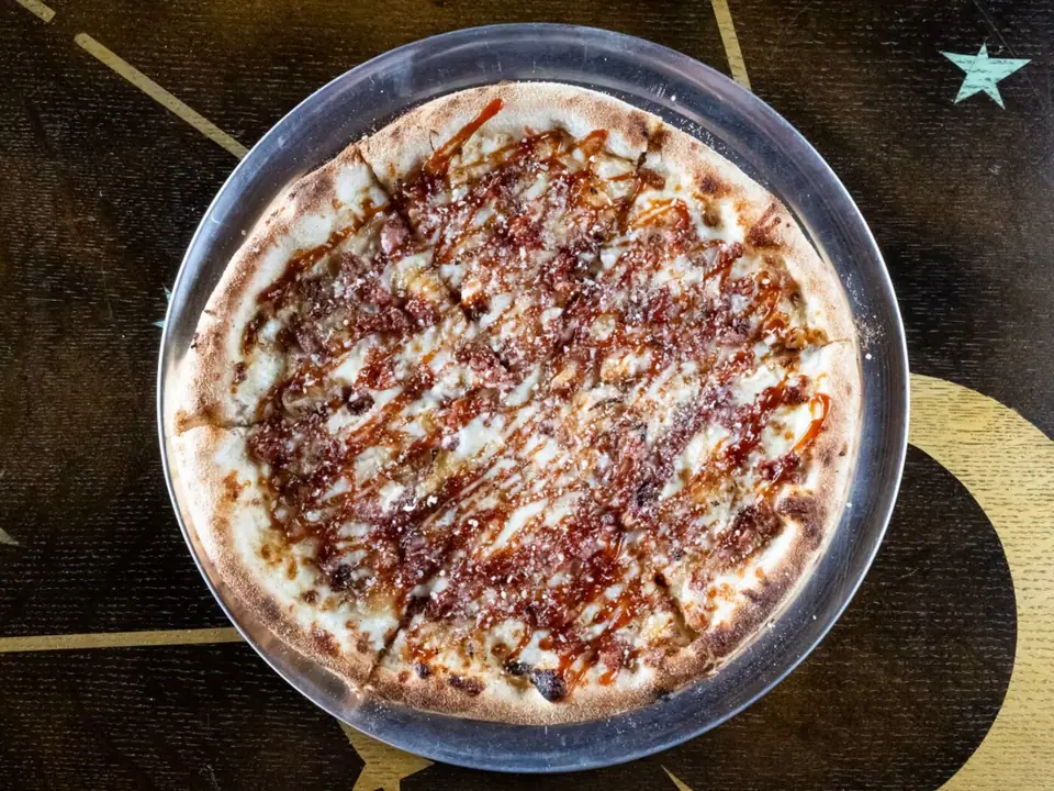 King BBQ pizza at Ballard Beer Box in Ballard, Seattle